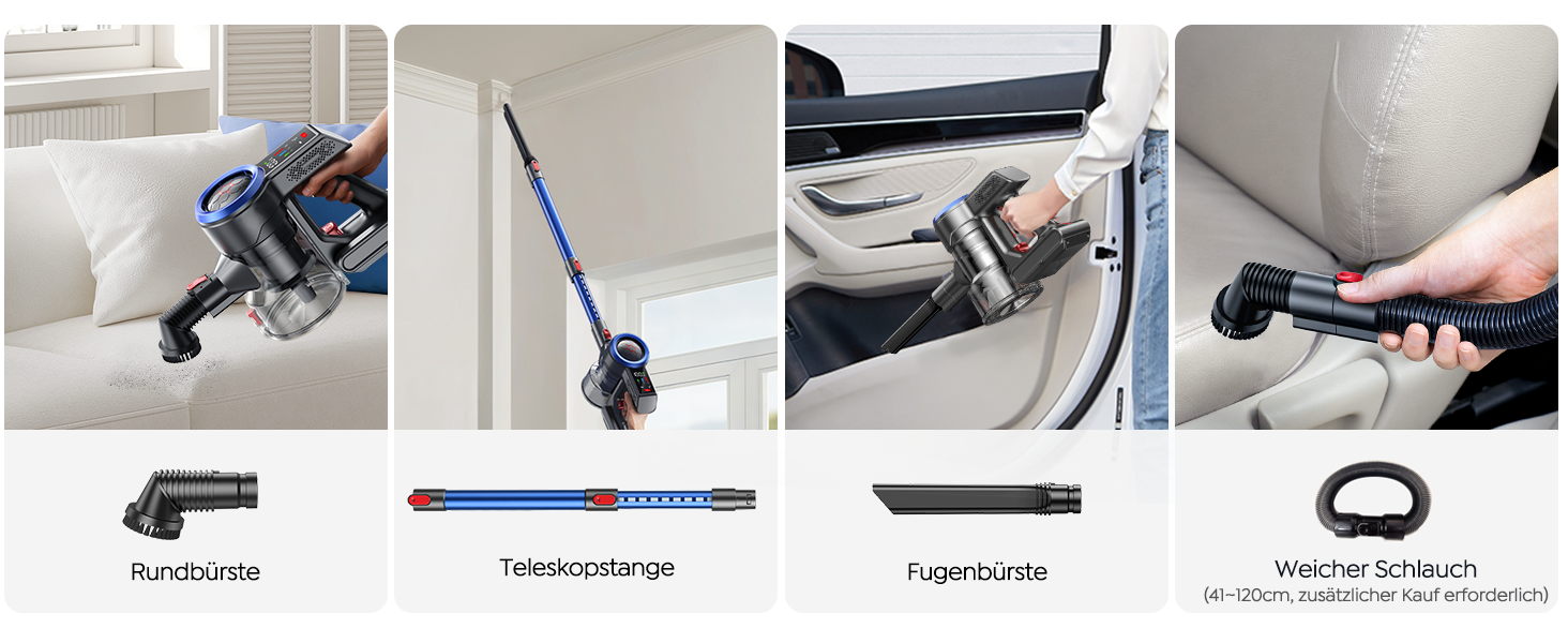 Бездротовий пилосос BuTure VAC 450W, 38000Pa, з зарядкою від підлоги, 55 хв роботи, потужний, з сенсорним екраном, для підлоги та килимів, з контейнером 1,5 л