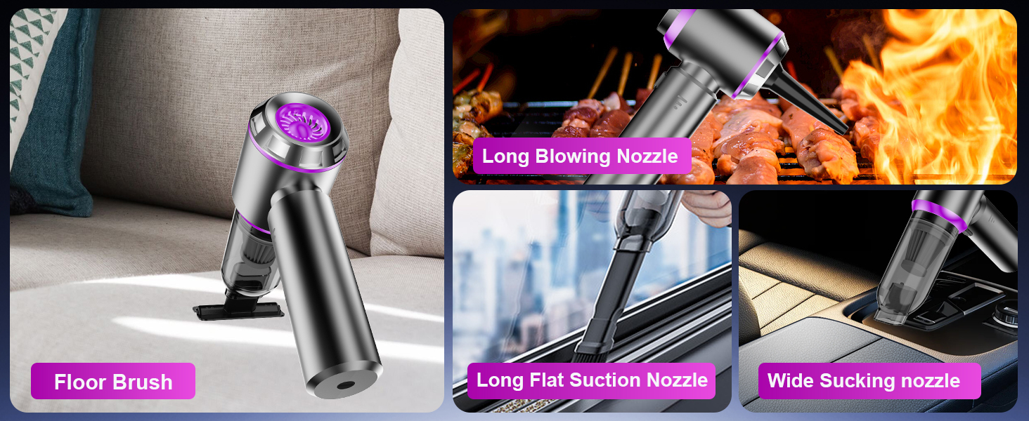 Бездротовий портативний пилосос Kedifoai: акумуляторний, 20000 Па, 4-в-1 для авто, дому, офісу та видалення шерсті тварин