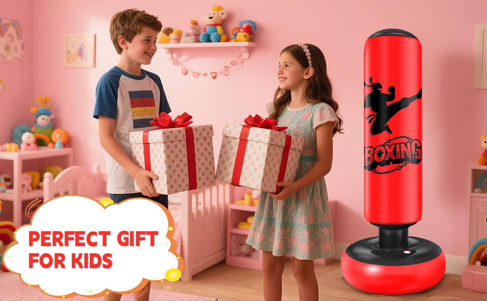 Дитячий боксерський мішок Qoosea для дітей 6-12 років, 160 см, з рукавичками. Підходить для карате, кікбоксингу, тхеквондо, MMA. Чудовий подарунок для хлопчиків та дівчаток