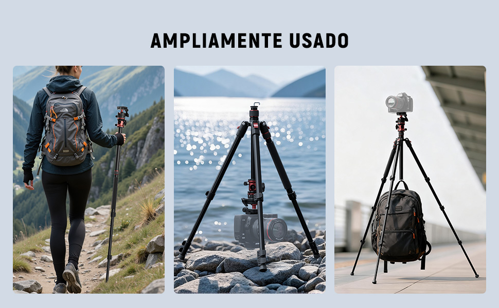 Штатив для камери NEEWER Basics з моноподом, 71' алюмінію, важкий, портативний, для подорожей, DSLR, мобільний, з кульковою головкою 360°, тримач для iPhone, для зйомки відео