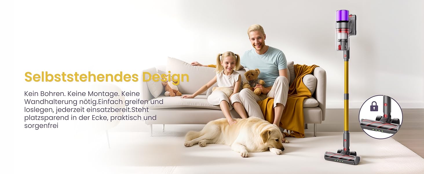 Бездротовий пилосос X7 55Kpa/600W/80Min з LED-дисплеєм, акумуляторний, самостійно заряджається, з антизаплутувальною щіткою, автоматичний режим для килимів, шерсті тварин та твердих поверхонь, золотий