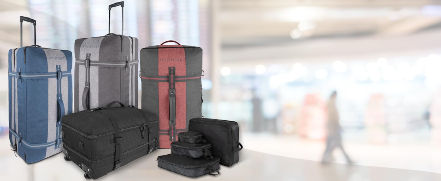 Валіза на колесах normani Reisetasche 125 л, сіро-червона, з відділенням для костюмів