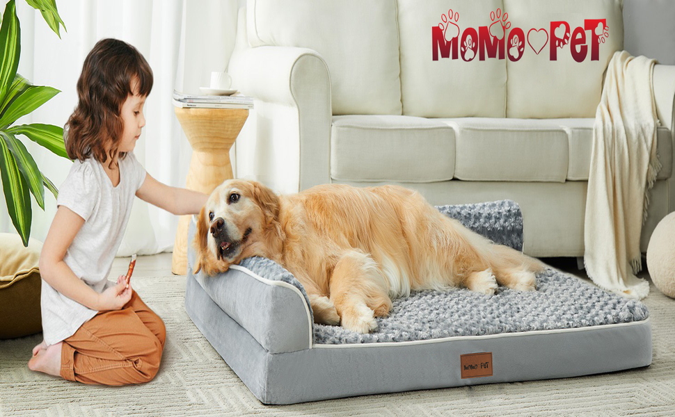 Ортопедичне ліжко для собак великих порід - водовідштовхуюче, з неслизьким дном та знімним чохлом (M: 71 x 58 x 17 см)
