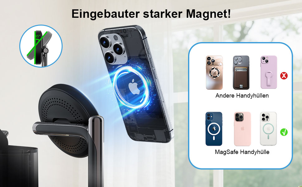 5-в-1 Бездротова зарядна станція з годинником та нічником для iPhone 17/16/15/14/13/12 Pro Max, Apple Watch, AirPods - 33W адаптер, білий