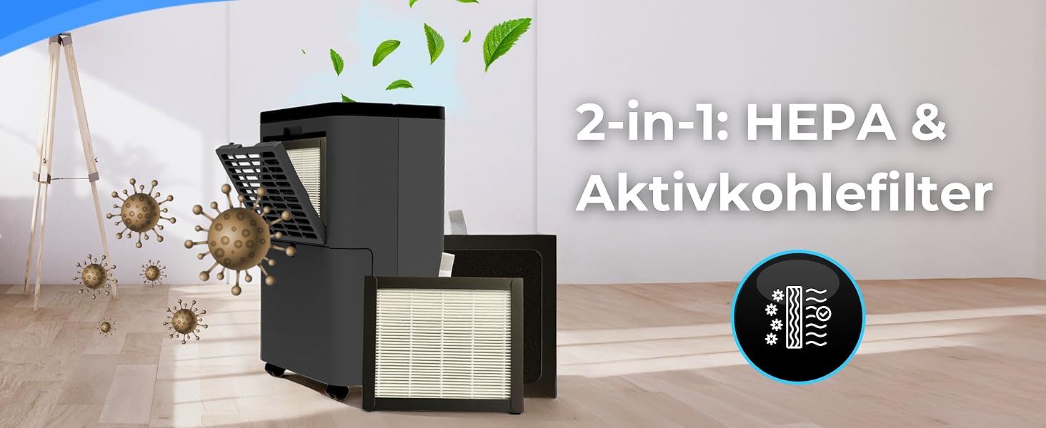 Електричний осушувач повітря Climative ION 12L/24h з Wi-Fi та очищувачем повітря для дому, квартири, ванної кімнати. Осушувач повітря для захисту від вологи та плісняви до 20м² (Nexi 24)