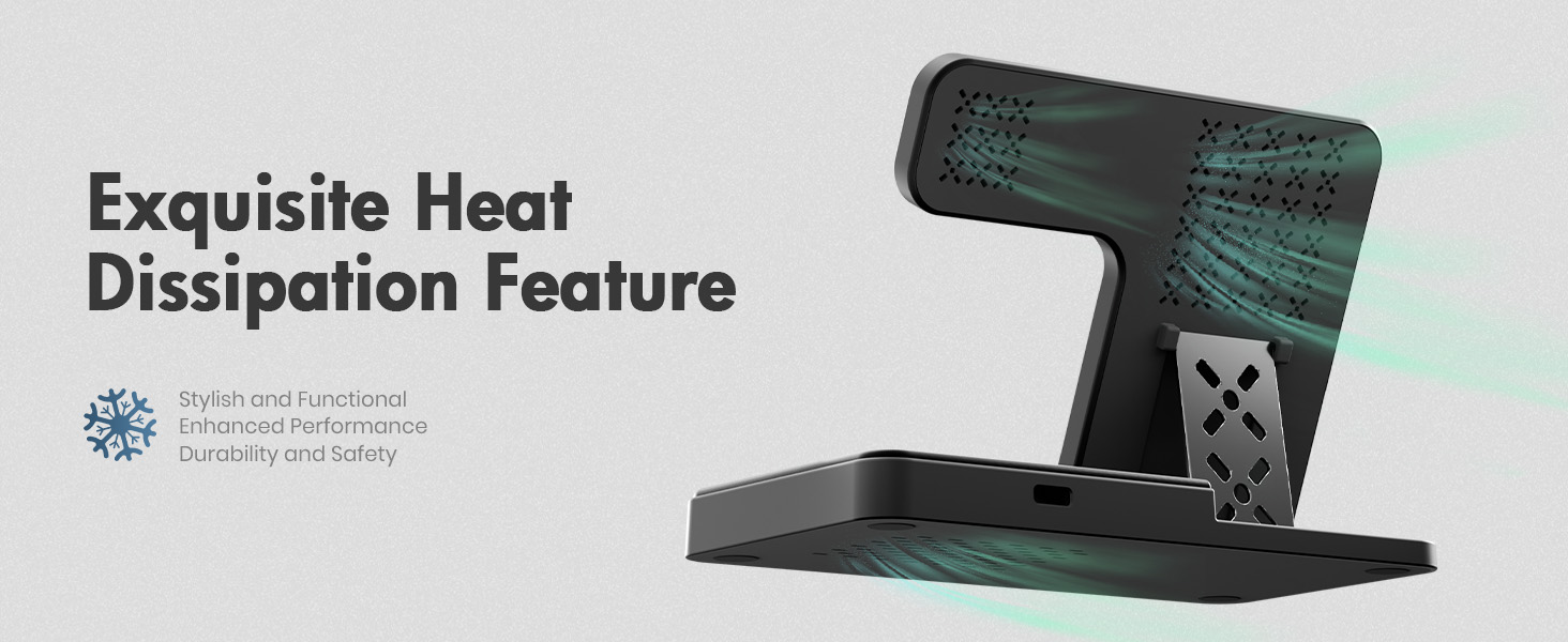 Бездротова зарядка 3-в-1 для Apple iPhone, Apple Watch, AirPods - компактна, для дому, офісу, подорожей