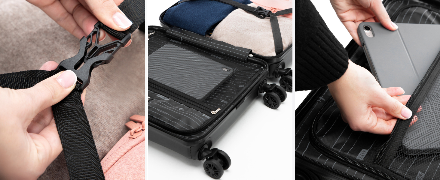 WITTCHEN Skyspeed Line: Великий валіза на колесах з ABS, для подорожей, з комбінаційним замком та телескопічною ручкою, 4 колеса, підходить для Lufthansa/Eurowings/Ryanair/Condor, колір каштанового дерева