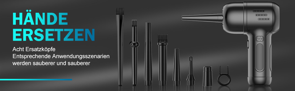 Бездротовий пилосос для клавіатури ULTRONICS X3 Gang-165000 PRM з компресованою повітрям, акумулятор 10400mAh, Type-C, для ноутбуків, електроніки та дому