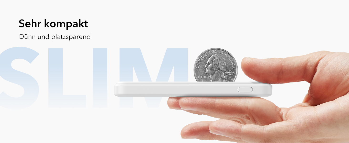 Power Bank ESR MagSafe QI2 з бездротовою магнітною зарядкою, 15W, 5000mAh, USB-C, білий (з підставкою)