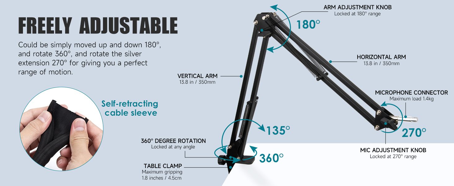 Тримач для мікрофона SM7B YOUSHARES 04 з поп-фільтром - Шарнірний мікрофонний стійка для студійного мікрофона Shure SM7B XLR