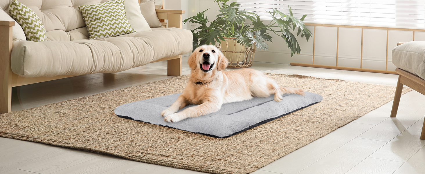 Крісло-ліжко для собак середніх порід Baodan, 90x60 см, сіре, з антиковзною основою