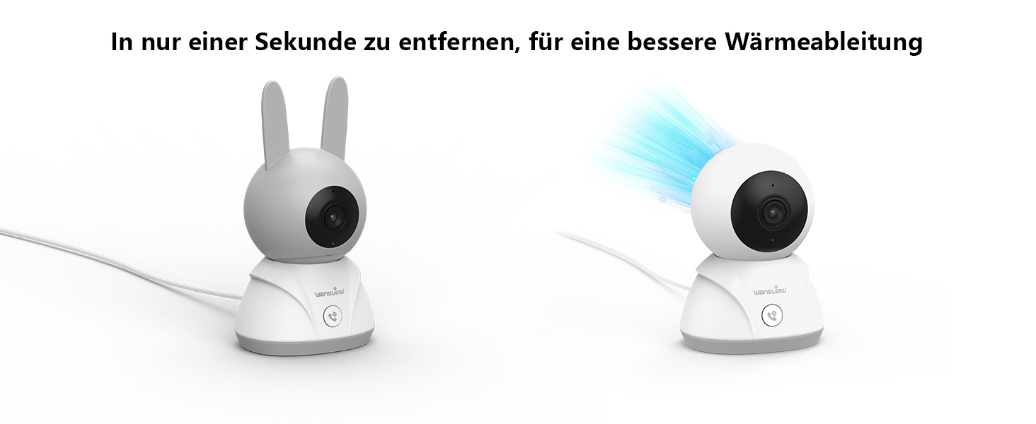 Відеоняня Wansview з камерою та APP - 5-дюймовий монітор для дитини без Wi-Fi з камерою для дитини 2.4/5 GHz, нічне бачення, відстеження руху, 2-сторонній аудіо, визначення температури, детекція руху/звуку