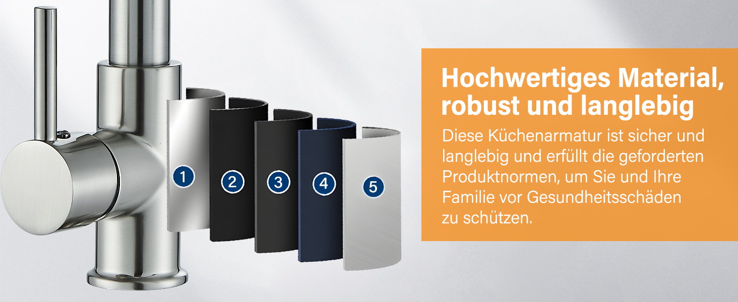 Кран кухонний Hbronzeshower з висувною лійкою, 360° обертання, нержавіюча сталь, щіткований нікель