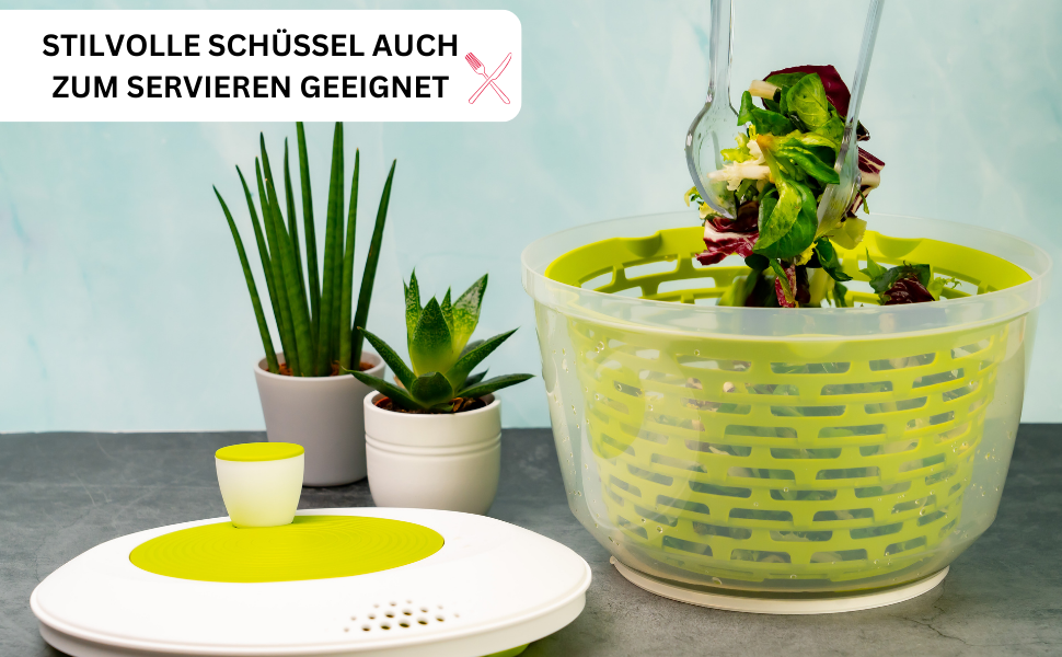 Салатниця Westmark об'ємом 4.4 л, пластик BPA-free, прозора/біла/зелена, 243022EA