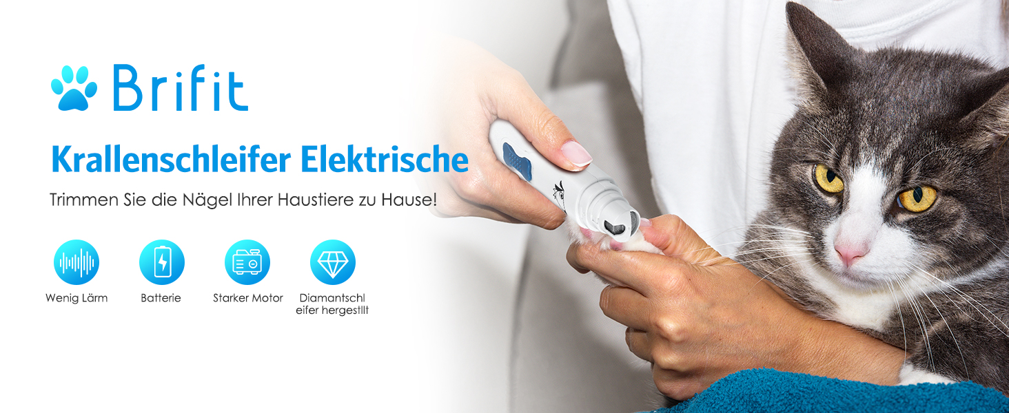 Електричний точило для собачих кігтів Brifit - тихий, для собак будь-яких порід