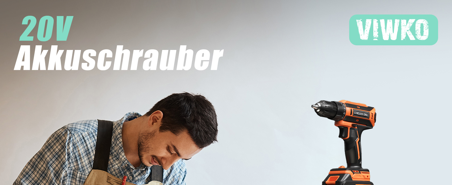 Акумуляторний шурупокрут-дрель 20V з 56 шт. насадок, 42Nm, LED-підсвічування, для дому та ремонту