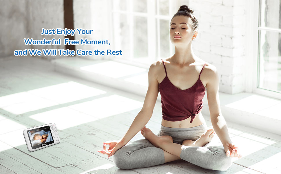 Відеоняня TakTark з камерою, 4.3 дюйма, монітор для дитини, аудіо та відео зв'язок, функція VOX, нічне бачення, цифровий зум, контроль температури, без шкідливого світла