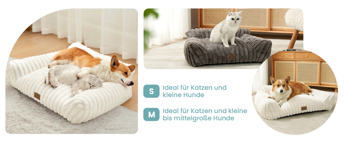 Килимок для котів XL, сірий, 80x60x33 см - м'яке ліжко-софа для котів та собак, зручне та легке у догляді