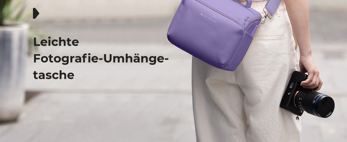 Сумка для камери K&F CONCEPT, фотосумка для фотографів, універсальна, фіолетова, середнього розміру