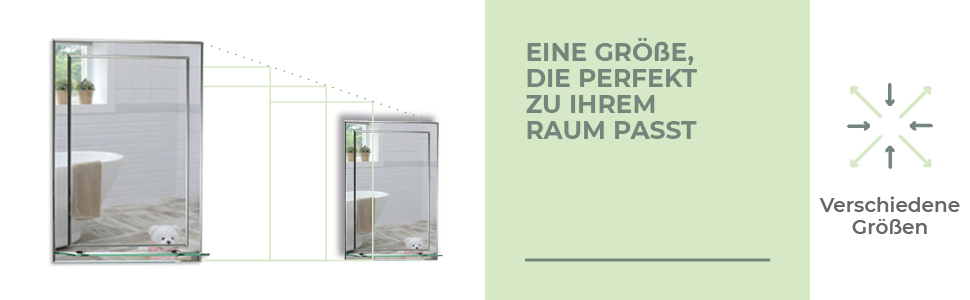 Сучасний прямокутний дзеркало для ванної кімнати 50x40 см, стильний дизайн, з круглими кутами, кріплення на стіну