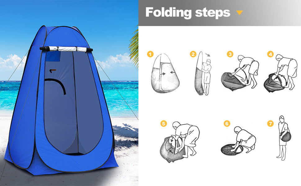 CLIPOP Portable Pop-Up Privacy Tent - Outdoor Shower & Changing Tent with UV Protection - Beach, Camping, Fishing