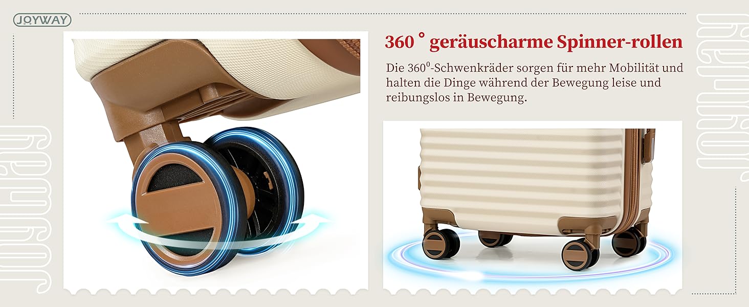 Набір валіз Joyway з ABS-пластику, розширюваний, на 4 колесах, з TSA-замком. Включає: 1 велика сумка, 1 косметичка (білий, M)