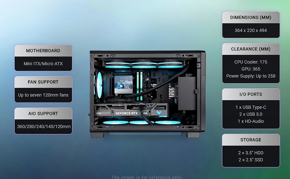 Корпус для ПК Thermaltake TR200 WS Micro-ATX/Mini-ITX, білий, підтримка СРО 360мм, 7 вентиляторів, USB-C