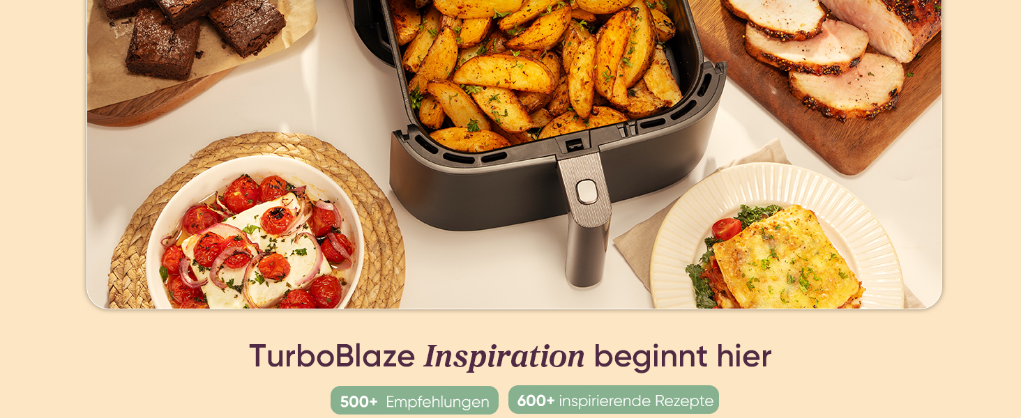 Фритюрниця Cosori Turboblaze з керамічним покриттям, 9-в-1, об'єм 6л, XXL, тихий DC мотор, 87 рецептів, колір: вугільний сірий