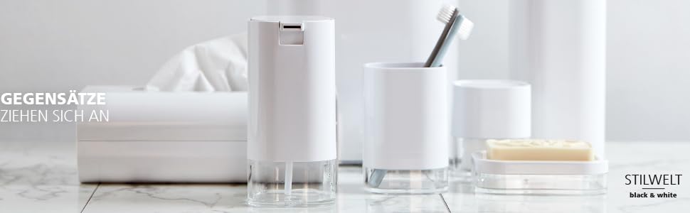 Набір для туалету WENKO Alassio: щітка для унітазу з висувним змінним наконечником (8,5 см), чорний, сталь, 9,3 x 39,2 x 9,3 см