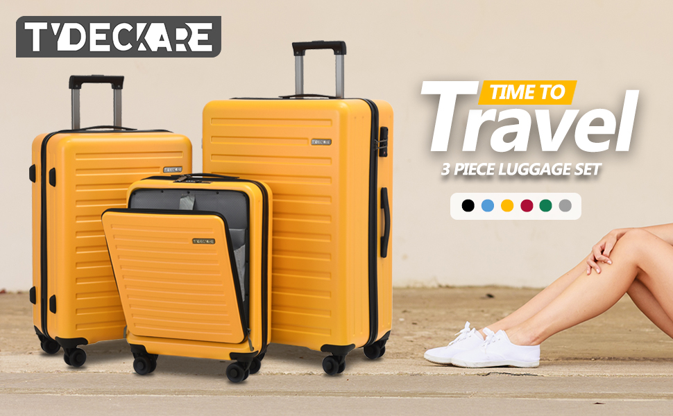 Набір валіз TydeCkare 20/24/28' (3 шт.) з TSA замком, 55/66/76 см, зелений