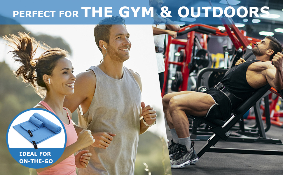 Набір рушників з мікрофібри 2 шт. | 180x60 см (великий) + 80x40 см (малий) | Швидковисихаючі рушники для душу, спорту, пляжу, фітнесу (темно-синій)