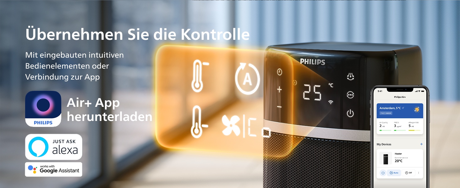 Теплова завіса-обігрівач Philips Smart 5000 серії, 2000 Вт, чорний
