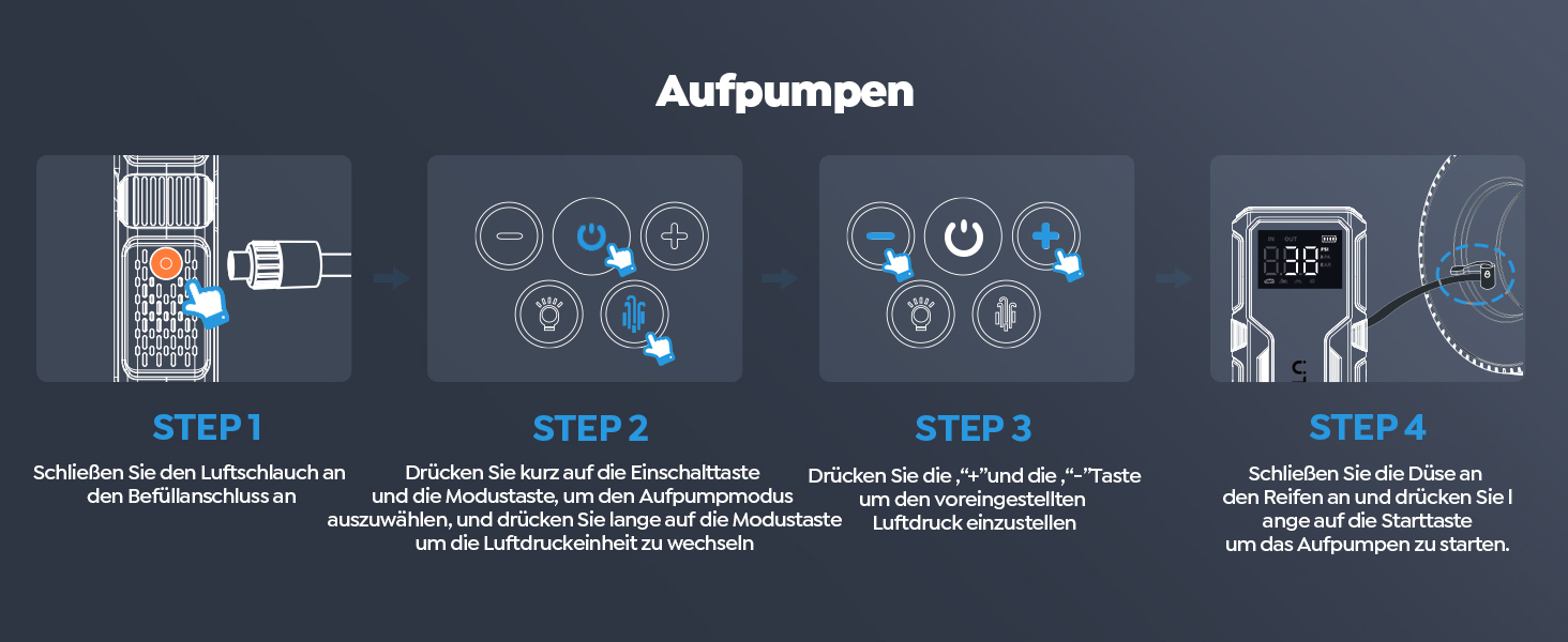 Powerbank Starthilfe UTRAI для автомобіля: 4500A, компресор 150PSI, швидка зарядка 18W, ліхтар, запуск двигуна до 8.5L бензину/6.5L дизеля