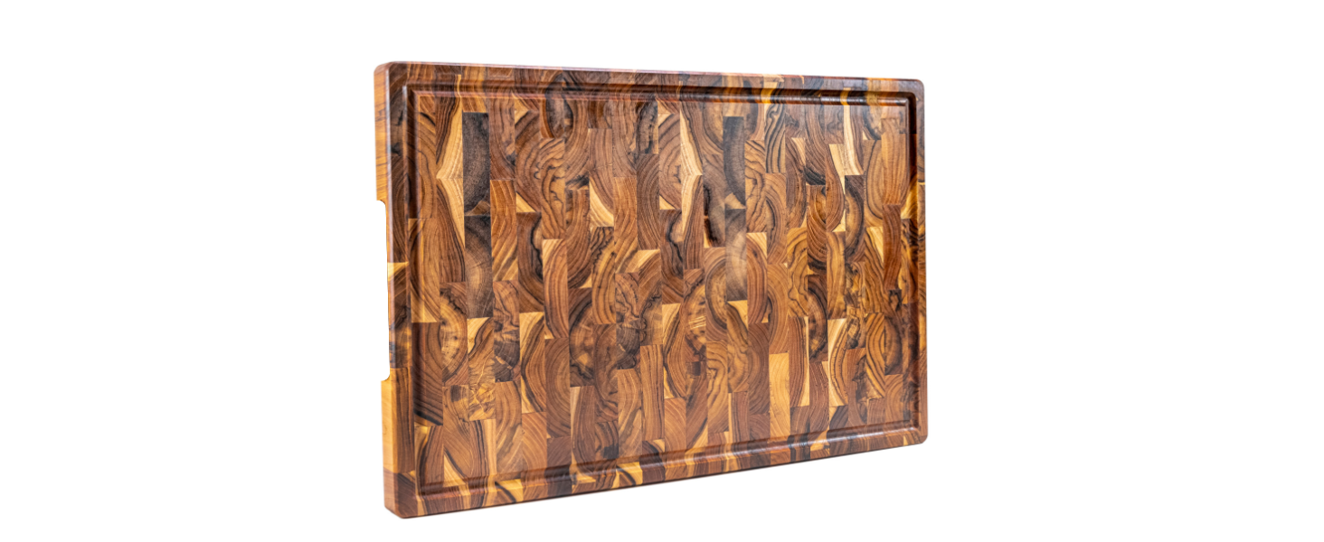 Дошка для нарізання Erreke з тикового дерева (торцевий зріз), 58x38x3,2 см, великий розмір