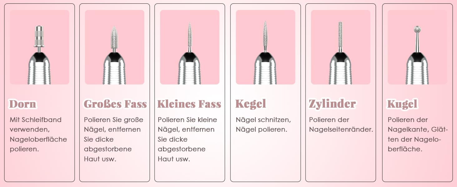 Електричний фрезер для нігтів Delanie 35000 об/хв: набір для манікюру з насадками, регулювання швидкості та напрямку, рожеве золото