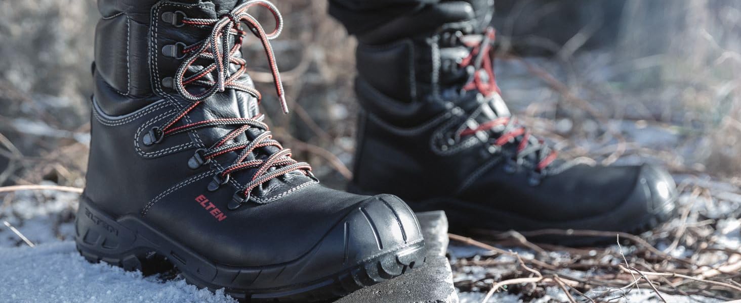 Черевики робочі ELTEN Renzo Winter S3S CI, зимові, шкіряні, сталевий підносок, чорні, 43 EU (жіночі та чоловічі)