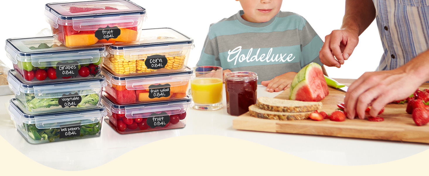 12 контейнерів для зберігання їжі з кришкою, контейнери для заморожування, meal prep бокси, 6 x 1л/0.52л, BPA-free, герметичні, для мікрохвильової печі, придатні для миття в посудомийній машині, для зберігання та транспортування їжі, фруктів, овочів