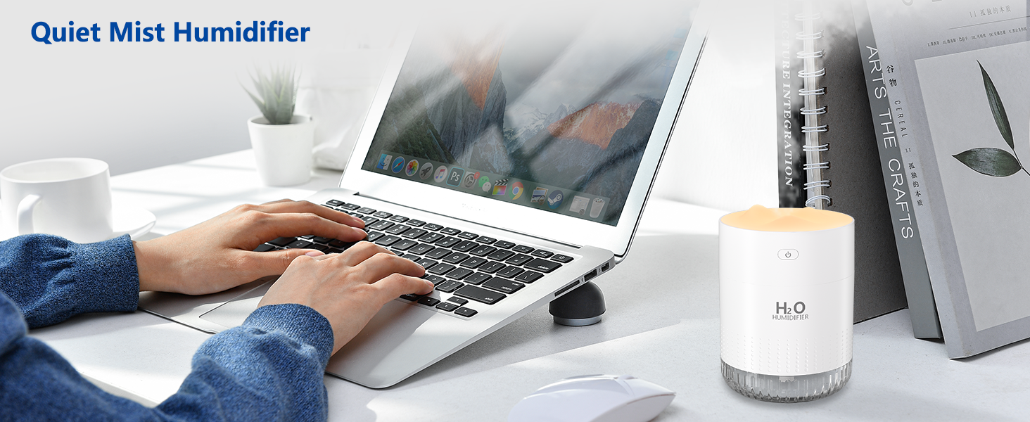 Зволожувач повітря Mini USB з LED-підсвіткою та регулюванням, для спальні, кімнати дитини, офісу, немовлят (зелений)