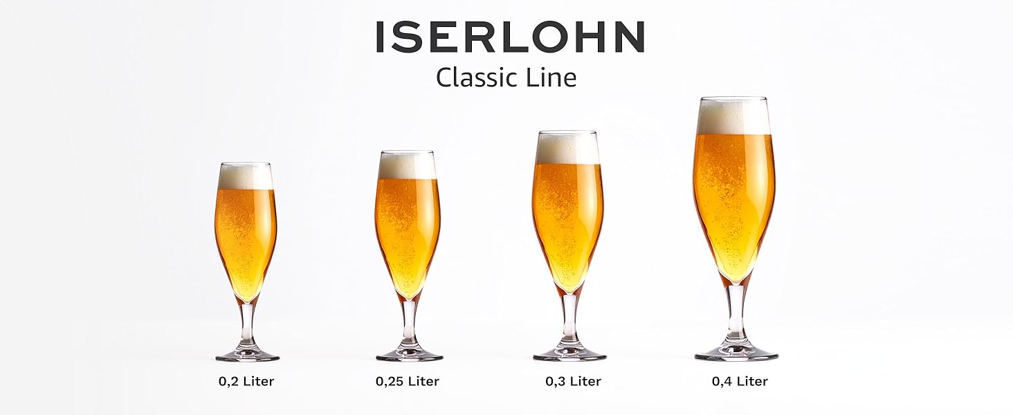 Набір пивних келихів Stölzle Lausitz Iserlohn 6 шт, 400 мл – для Pilsner та іншого пива – Кришталеві келихи, виготовлені в Німеччині