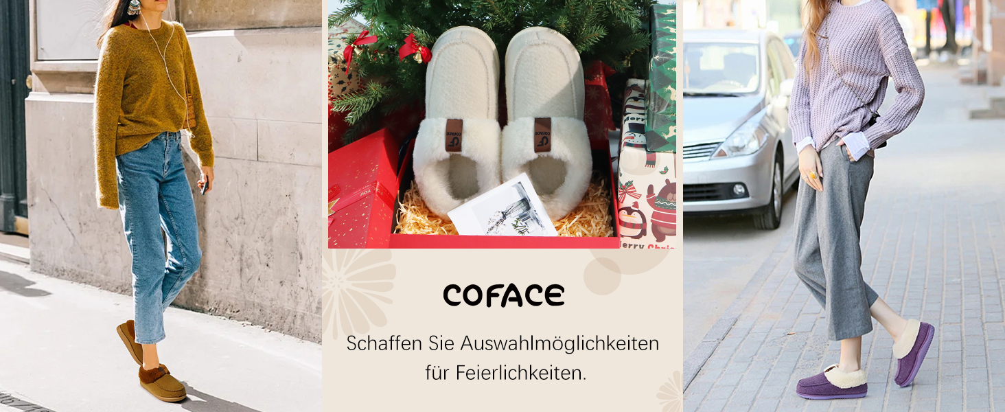 COFACE жіночі домашні тапочки з пом'якшувачем, закриті, зимові, теплі, пухнасті, з фетру, з підкладкою з хутра, нековзні, для дому, фетрові тапочки, розмір 39 EU, бежеві