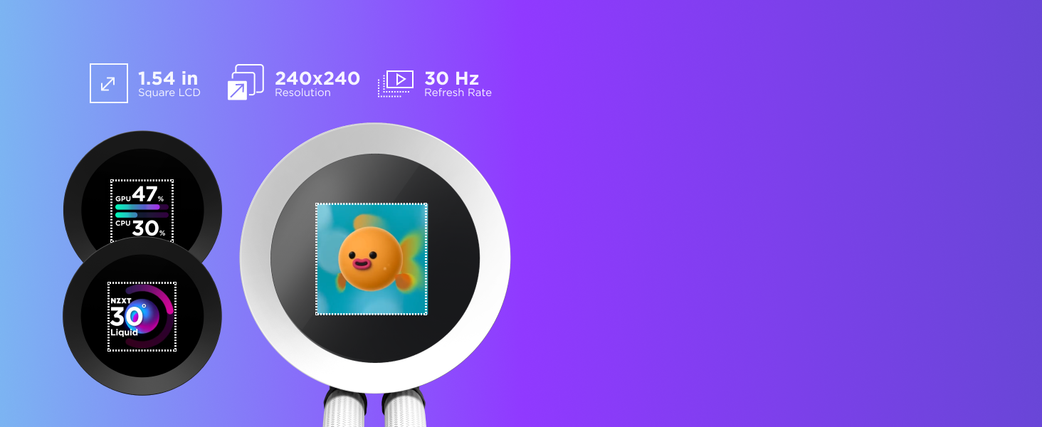 NZXT Kraken Z240 - Рідинна система охолодження CPU з LCD-дисплеєм, чорний