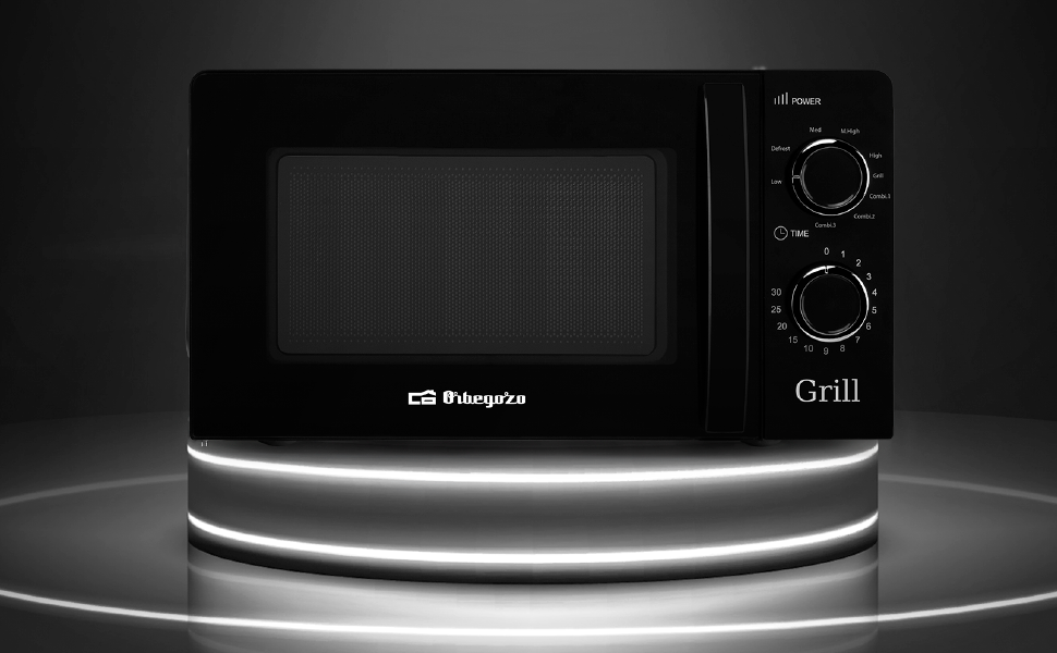 Мікрохвильова піч Orbegozo MI 2115, 20 л, 700 Вт, білий колір, з грилем