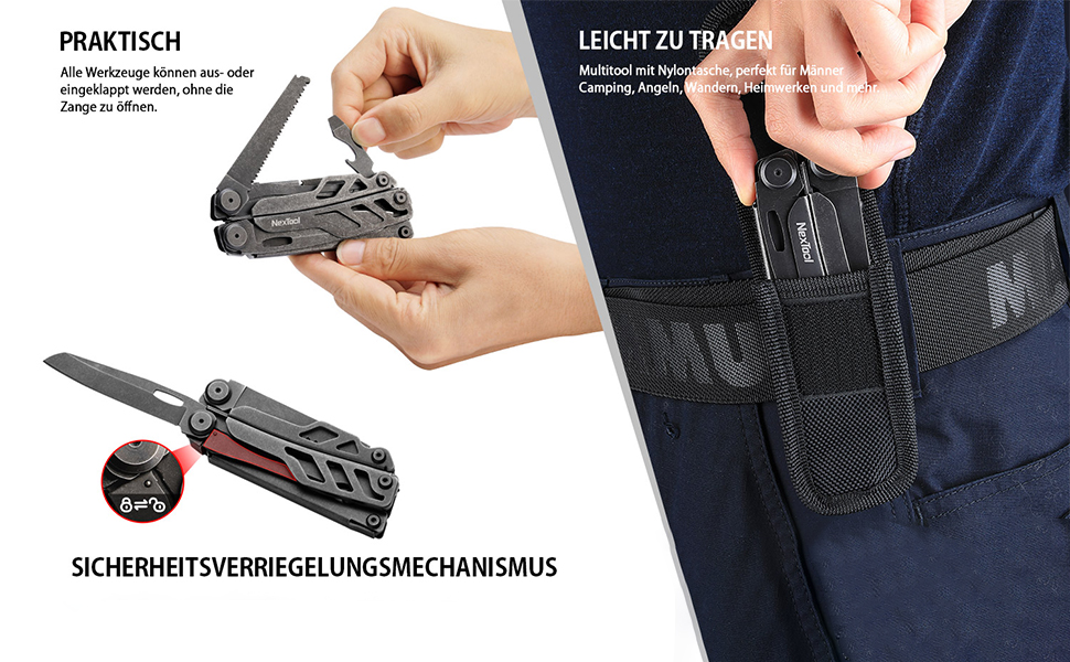Мультитул NexTool Muiltool 19 в 1: мультифункціональний інструмент з плоскогубцями, ножем, викрутками, ножицями, з нержавіючої сталі для кемпінгу, подарунок для чоловіків