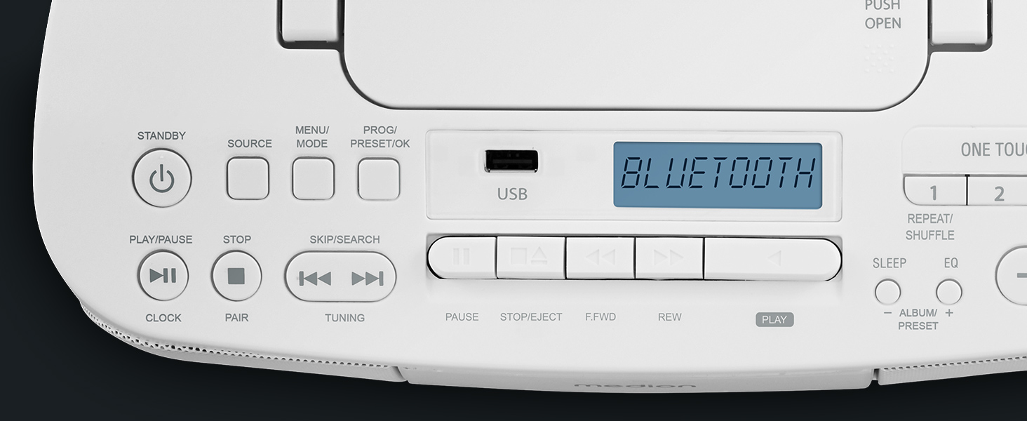 MEDION DRX-1 Plus Boombox: радіо DAB+, Bluetooth, CD-плеєр, MP3, касетний, AUX, зелений