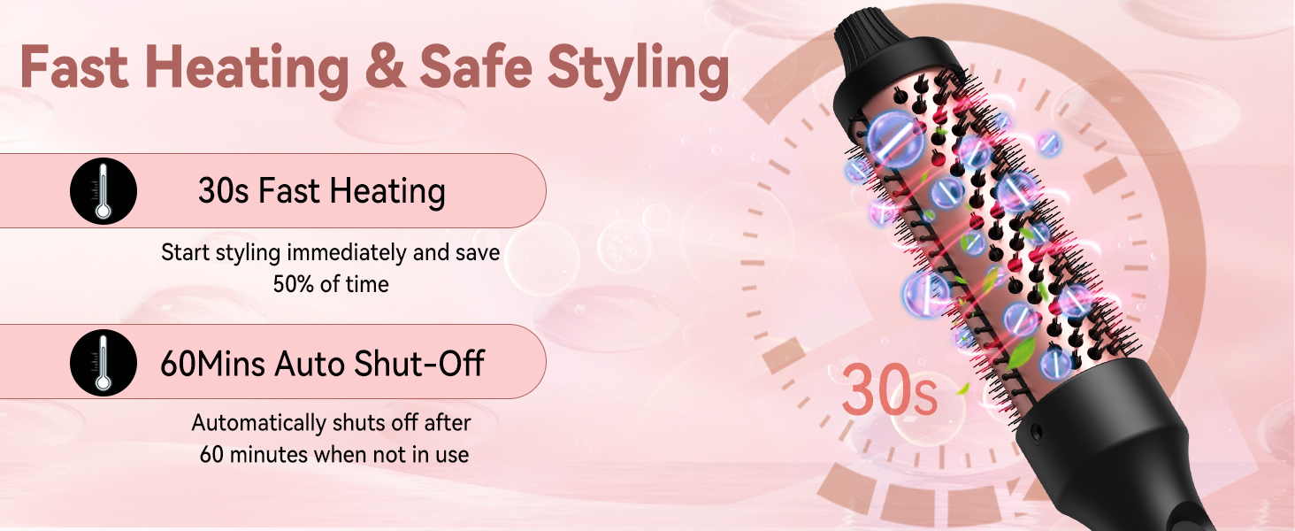 UKLISS Hairstyler 6 в 1: професійний стайлер для волосся з насадкою-фен, керлер, щітка для укладки, фен-щітка, фен, випрямляч | для локонів, об'єму, випрямлення та сушіння (перламутровий) (елегантний чорний)