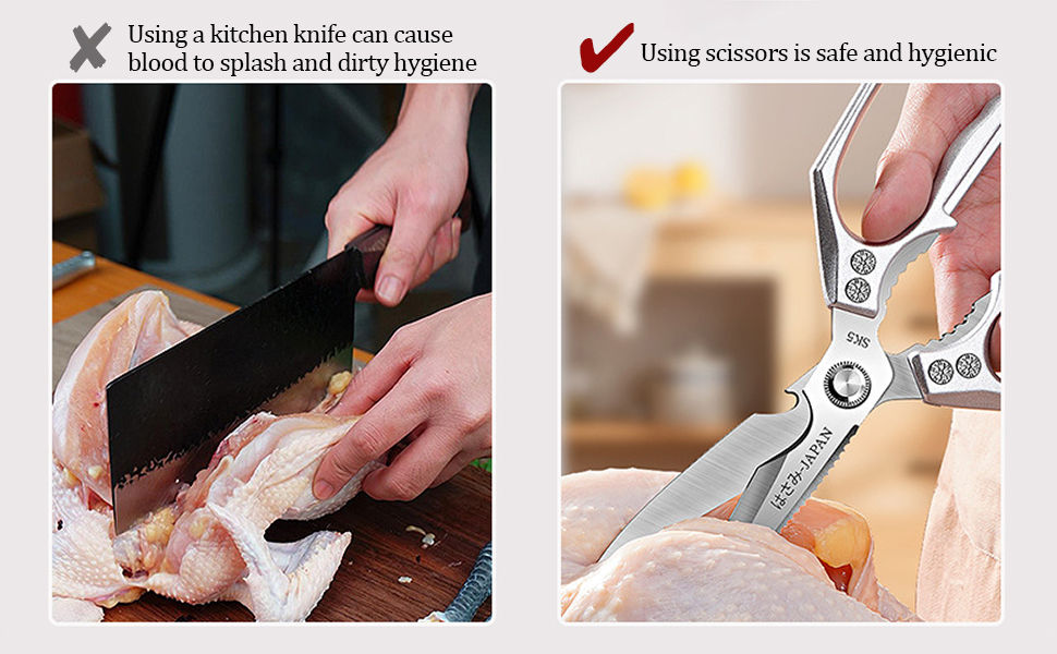 Ніж-ножиці кухонні з нержавіючої сталі, універсальні, з відкривачем для пляшок, для птиці, риби, м'яса, зелені, горіхів, придатні для миття в посудомийній машині