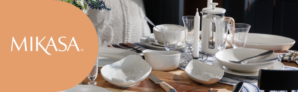 Набір посуду Mikasa Cranborne (12 предметів) - керамічний сервіз для 4 осіб, зелений (з подарунковою коробкою)