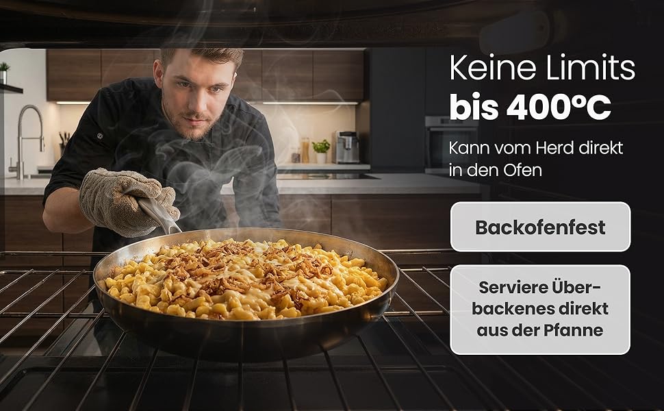 Сковорода нержавіюча сталь 24 см Edelstahlpfanne – для індукції, професійна, універсальна. Підходить для стейків та пасти, без покриття PFOA/PTFE/PFAS, жароміцна.