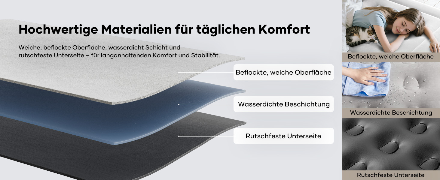Надувний матрац OlarHike для кемпінгу та дому - 200 x 140 x 46 см, самонадувний, на 2 особи