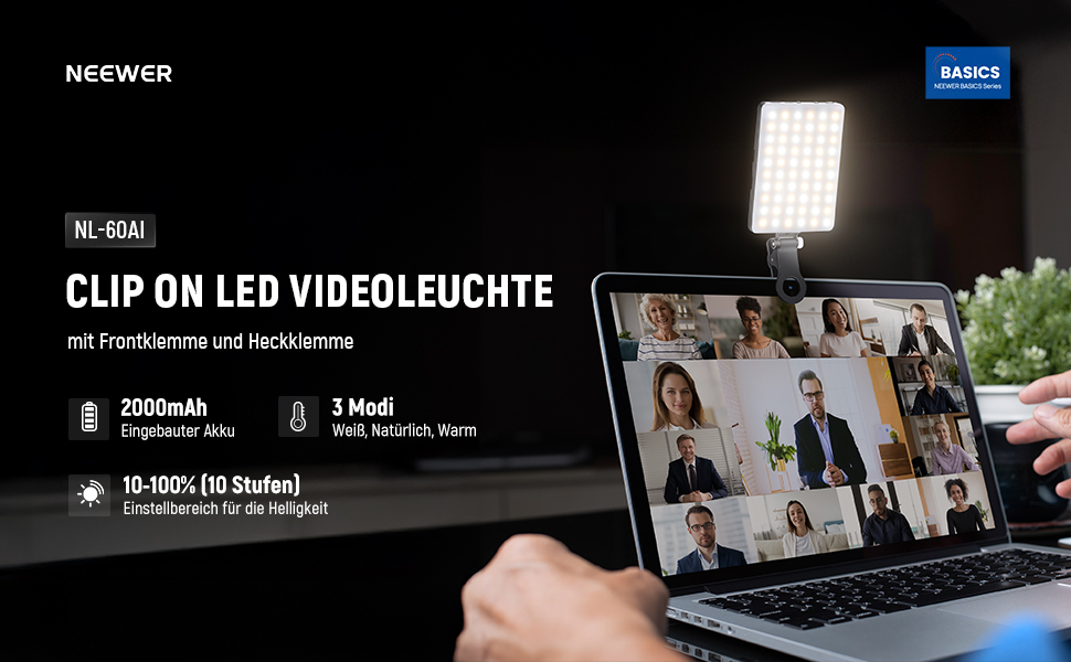 NEEWER BL120B LED світло для селфі та татуювань, сумісне з iPhone, з кліпсою, CPL фільтром, штативом та тримачем для телефону, для фото та відео